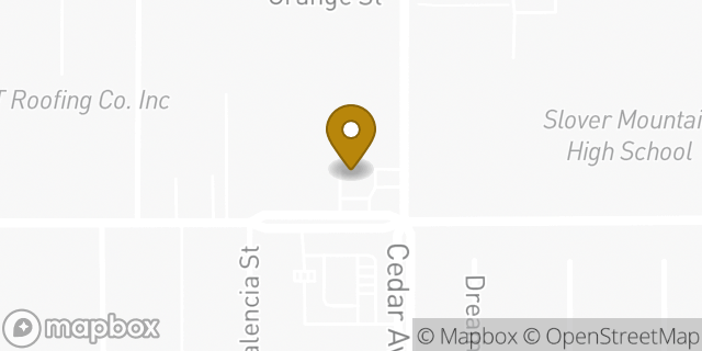 Map showing the location of Amazon Locker - Cake in Bloomington, CA 92316