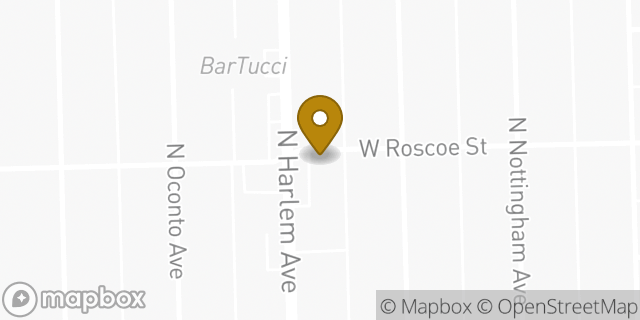 Map showing the location of Dunkin' in Chicago, IL 60634