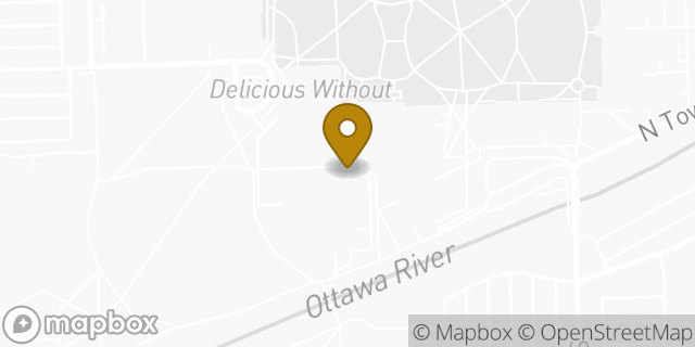 Map showing the location of Starbucks in Toledo, OH 43606