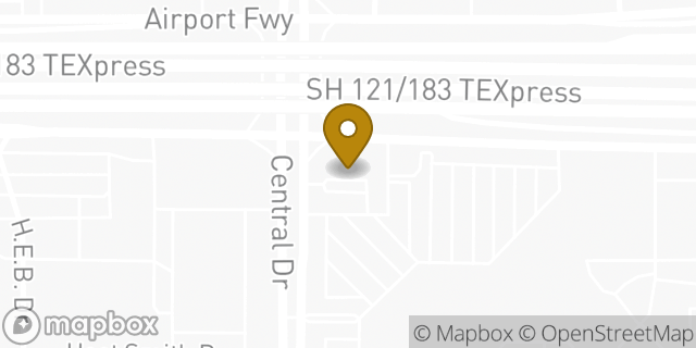 Map showing the location of Chipotle Mexican Grill in Bedford, TX 76022