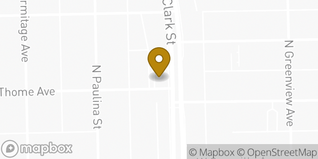 Map showing the location of Dunkin' in Chicago, IL 60660