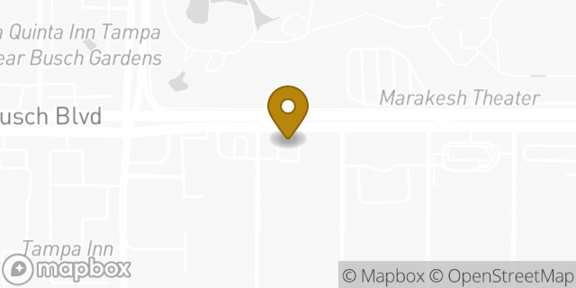 Map showing the location of Dunkin' in Tampa, FL 33612