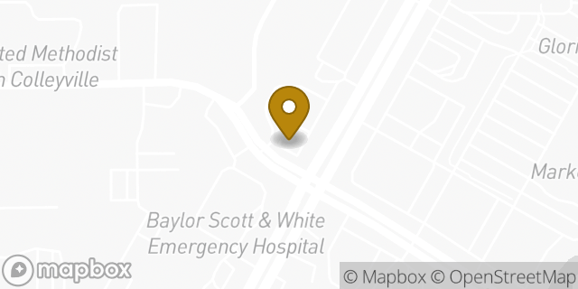 Map showing the location of Starbucks in Colleyville, TX 76034
