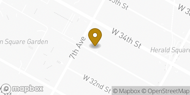 Map showing the location of Dunkin Donuts in New York, NY 10001