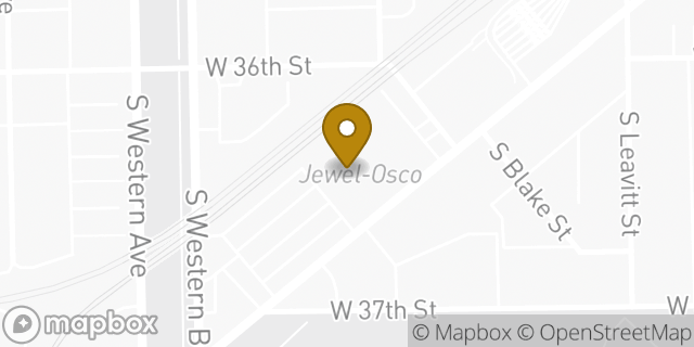 Map showing the location of Jewel-Osco in Chicago, IL 60609