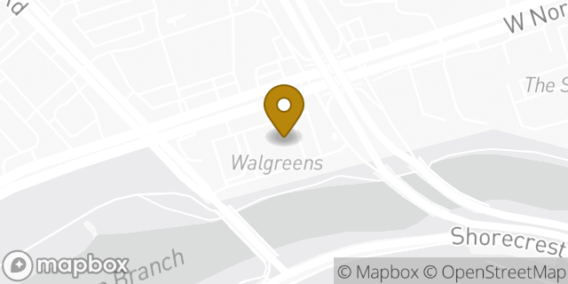 Map showing the location of Walgreens in Dallas, TX 75220