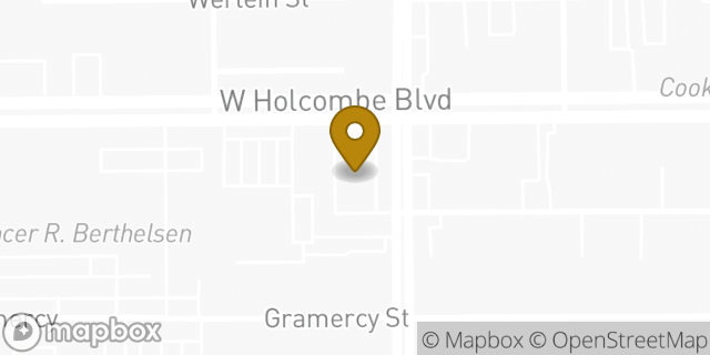 Map showing the location of Walgreens in Houston, TX 77025