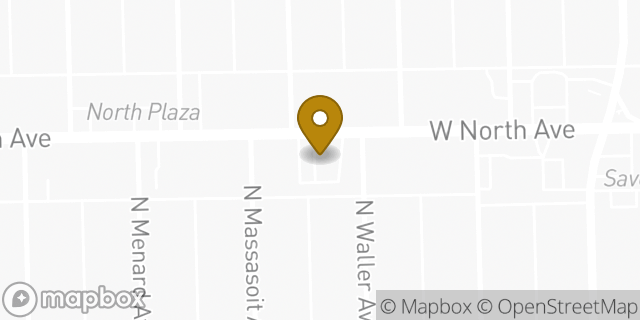 Map showing the location of Dunkin' in Chicago, IL 60639