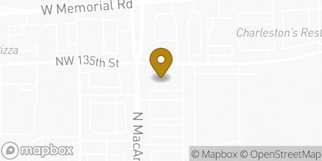 Map showing the location of MacArthur & 135th in Oklahoma City, OK 73142