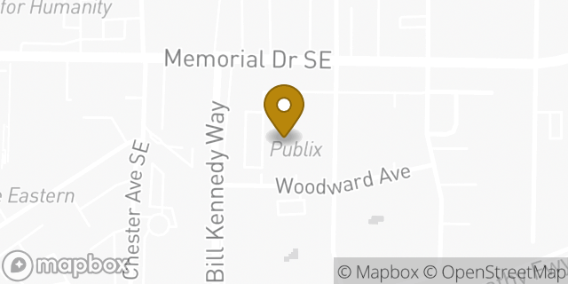 Map showing the location of Publix in Atlanta, GA 30316