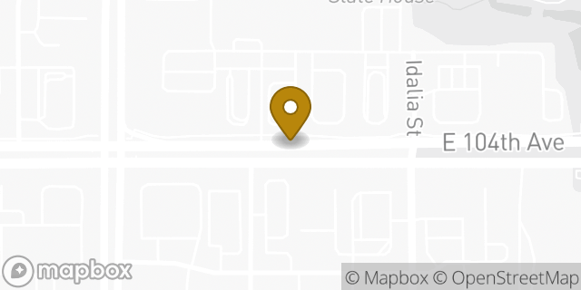 Map showing the location of E. 104th in Commerce City, CO 80022