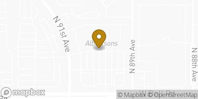 Map showing the location of Albertsons in Peoria, AZ 85382