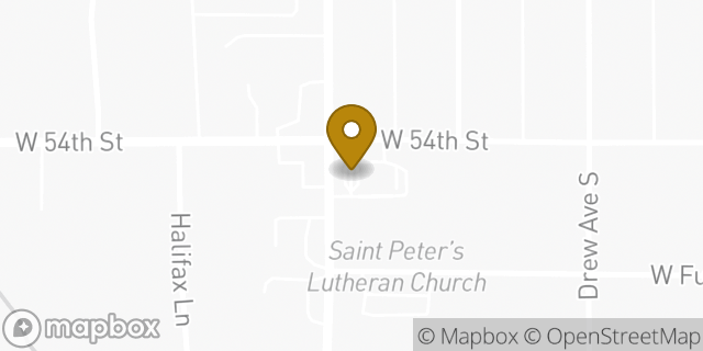 Map showing the location of ATM Speedway in Edina, MN 55410