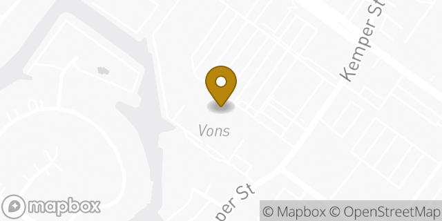 Map showing the location of Vons in San Diego, CA 92110