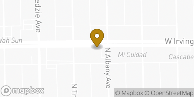 Map showing the location of Dunkin' in Chicago, IL 60618