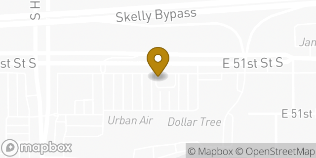 Map showing the location of Starbucks in Tulsa, OK 74135