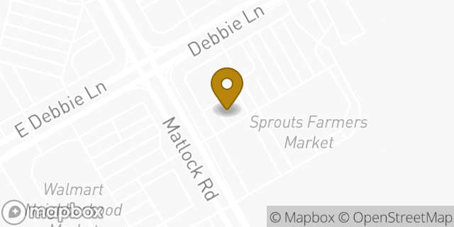 Map showing the location of Dunkin' in Mansfield, TX 76063
