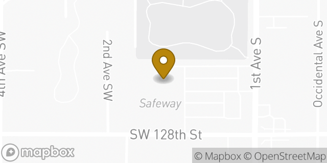 Map showing the location of Starbucks Coffee Company in Burien, WA 98168