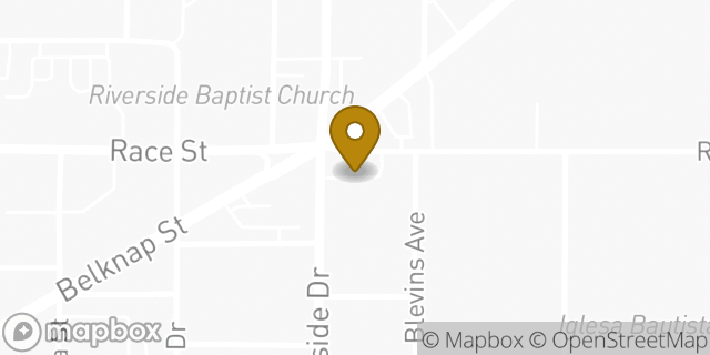 Map showing the location of AutoZone in Fort Worth, TX 76111