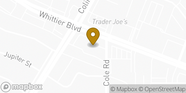 Map showing the location of Subway in Whittier, CA 90603