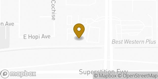 Map showing the location of Super 8 in Mesa, AZ 85204