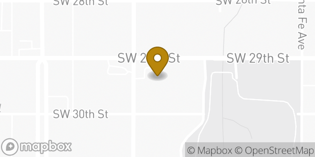 Map showing the location of AutoZone in Oklahoma City, OK 73109