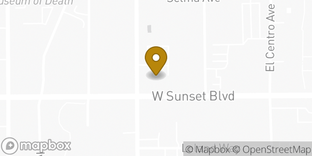 Map showing the location of Chase ATM in Hollywood, CA 90028