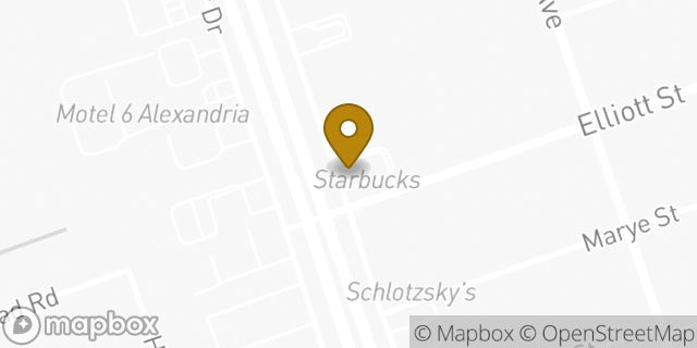 Map showing the location of Starbucks in Alexandria, LA 71303
