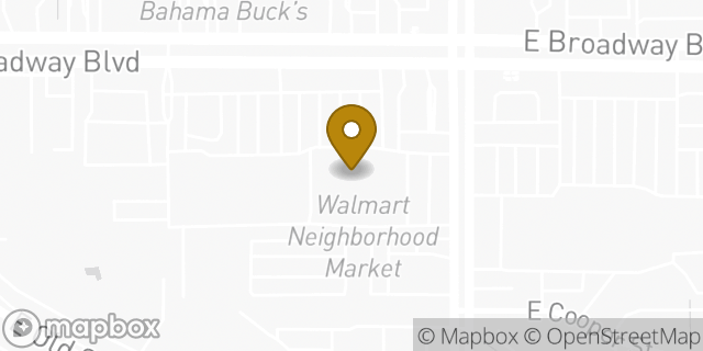 Map showing the location of Walmart Neighborhood Market in Tucson, AZ 85710