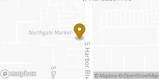 Map showing the location of AutoZone in Santa Ana, CA 92704