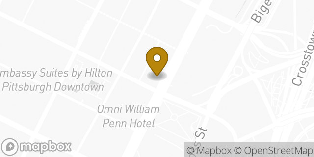 Map showing the location of Dunkin' in Pittsburgh, PA 15219