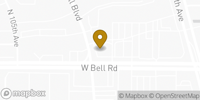 Map showing the location of Chase Bank in Sun City, AZ 85351