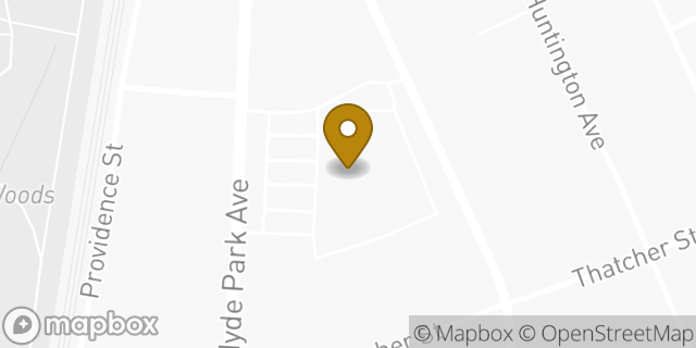 Map showing the location of Dunkin' in Hyde Park, MA 02136