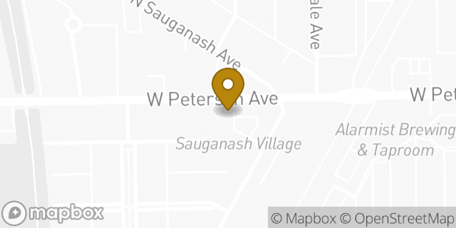 Map showing the location of Starbucks in Chicago, IL 60646