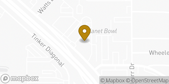 Map showing the location of Amazon Locker - Cent in Midwest City, OK 73110