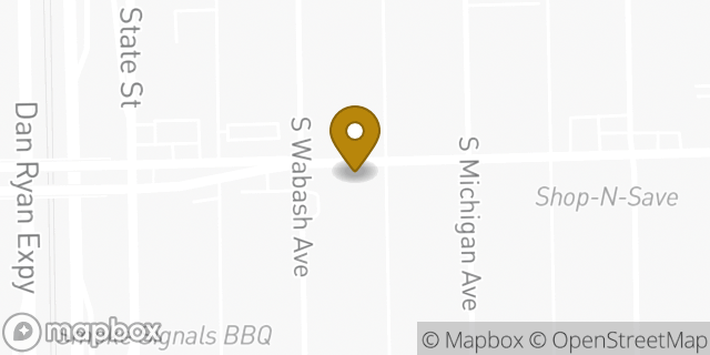 Map showing the location of Amazon Locker - Charcoal in Chicago, IL 60619