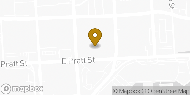 Map showing the location of Starbucks in Baltimore, MD 21202