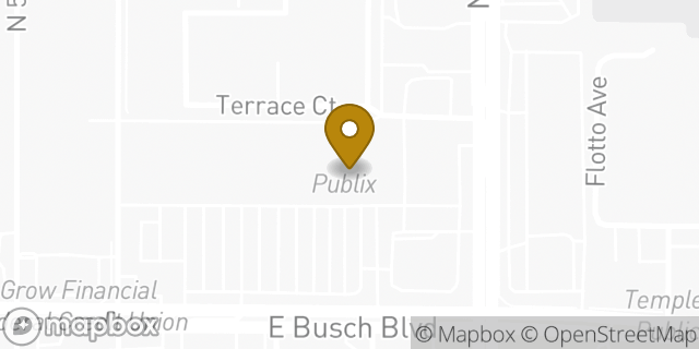 Map showing the location of Publix in Temple Terrace, FL 33617