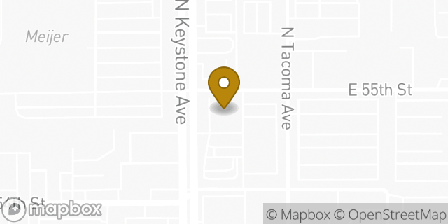 Map showing the location of AutoZone in Indianapolis, IN 46220