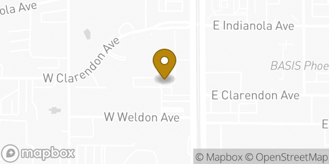 Map showing the location of KinderCare in Phoenix, AZ 85012