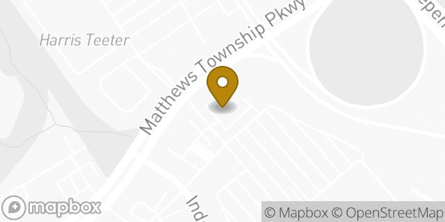 Map showing the location of Panera Bread in Matthews, NC 28105