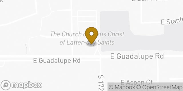 Map showing the location of The Church of Jesus Christ of Latter-day Saints in Gilbert, AZ 85234