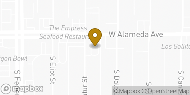 Map showing the location of Starbucks in Denver, CO 80219