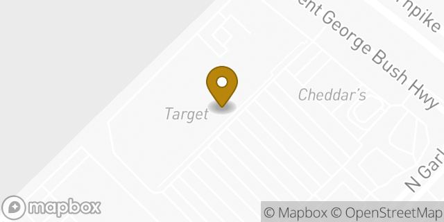 Map showing the location of ATM Target in Garland, TX