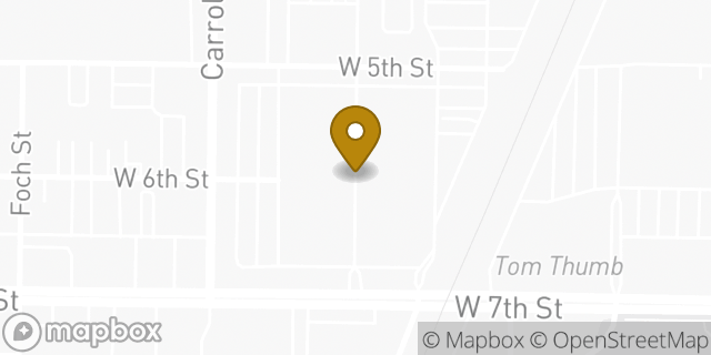 Map showing the location of Starbucks in Fort Worth, TX 76107