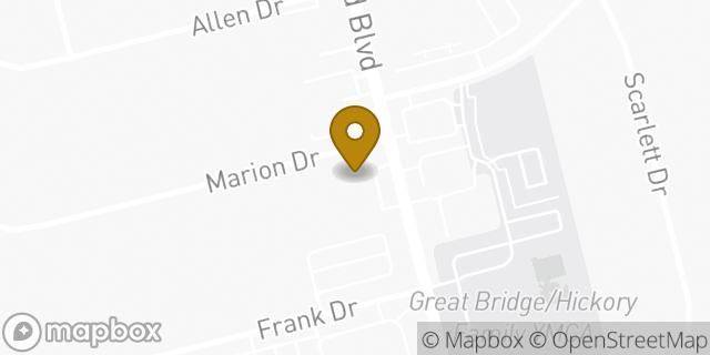 Map showing the location of Amazon Locker - Linebacker in Chesapeake, VA 23322