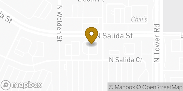 Map showing the location of Starbucks in Aurora, CO 80011