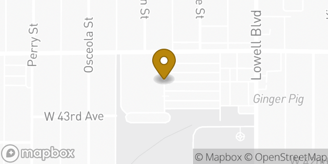 Map showing the location of Amazon Locker - Tibia in Denver, CO 80211