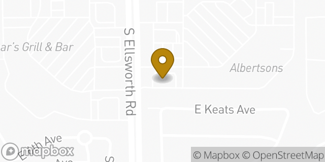 Map showing the location of Starbucks in Mesa, AZ 85209