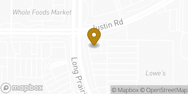 Map showing the location of Chase Bank in Flower Mound, TX 75028
